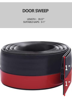 RION Door Draft Stopper, 120 cm Length Under Door Seal, Door Sweep for Exterior & Interior Doors, Door Bottom Draft Blocker Dust and Noise Insulation, Black  - Image 2