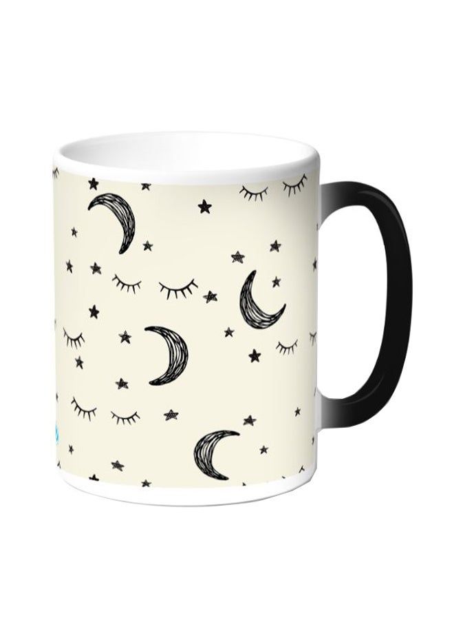 RKN Moon And Stars Printed Coffee Mug Beige/Black/White 11ounce - Image 2