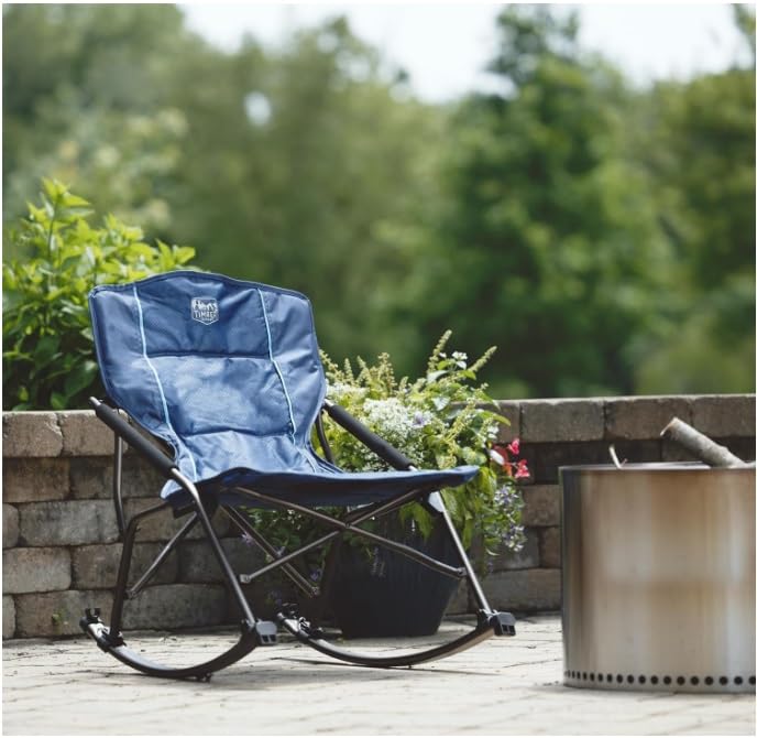Timber Ridge Folding Rocking Camping Chair - Portable Outdoor Rocker Chair with Carry Bag - Supports 250 lbs - Image 2