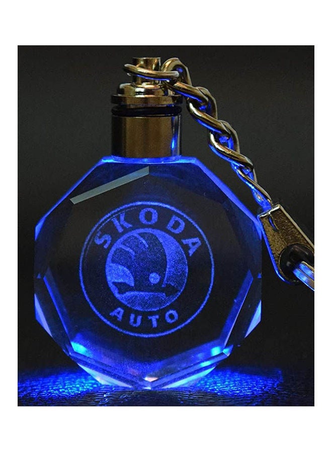 Loquat Scoda Car Logo Keychain With Changing Color Light Key Chain - Image 2