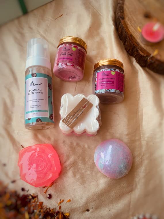 Astrid Bath Relaxation Hamper Diwali hamper Daily essentials6 pieces Gift Kit Skincare daily essentials hamper for Her and him Paraben and Sulphate free - Image 3