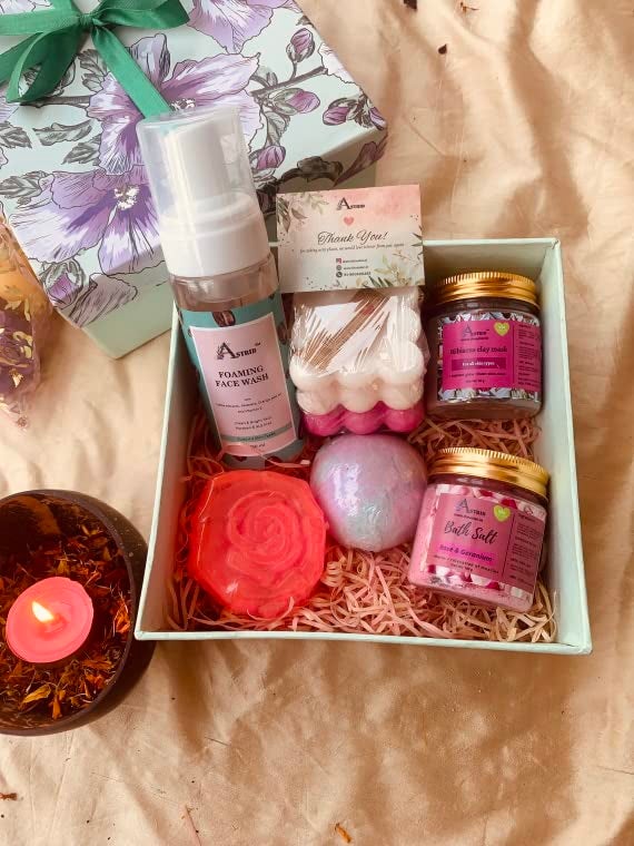 Astrid Bath Relaxation Hamper Diwali hamper Daily essentials6 pieces Gift Kit Skincare daily essentials hamper for Her and him Paraben and Sulphate free - Image 2