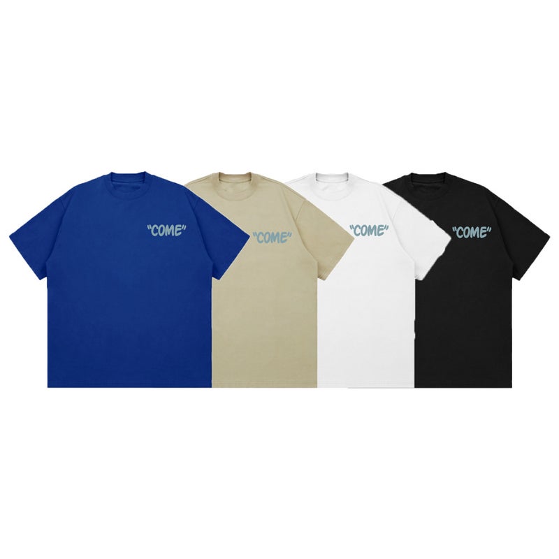Heavy Opaque 260G American Small Neckline Letter Print White Loose Plus Size All-Match Short Sleeve Couple T-Shirt - Image 2