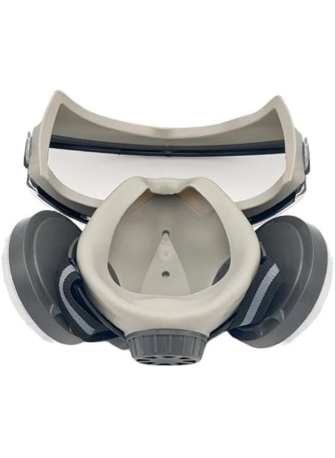 Reusable Half Face Respirator Mask With Goggles For Woodworking Spray Painting Dust Proof - Image 4