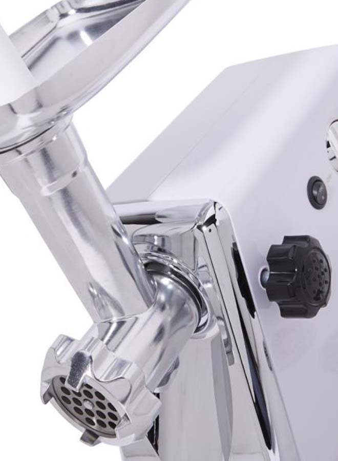 GEEPAS Electric Meat Grinder with Reverse Function Metal Cutting Plates Stainless Steel Blade Meat Mincer Sausage Maker 1200 W GMG746 White/Silver - Image 3
