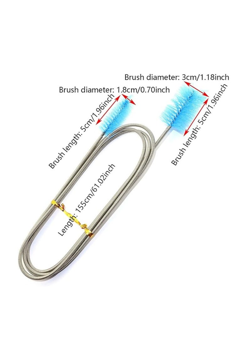 ايسيباي Aquarium Cleaning Brush, Stainless Flexible Cleaning Brush, Double Ended Fish Tank Tubes Filters Pipe Brush, Cleaners Pump Hose Brush, Suitable For Home Fish Tank Drain Pipes Tube Cleaning - Image 5