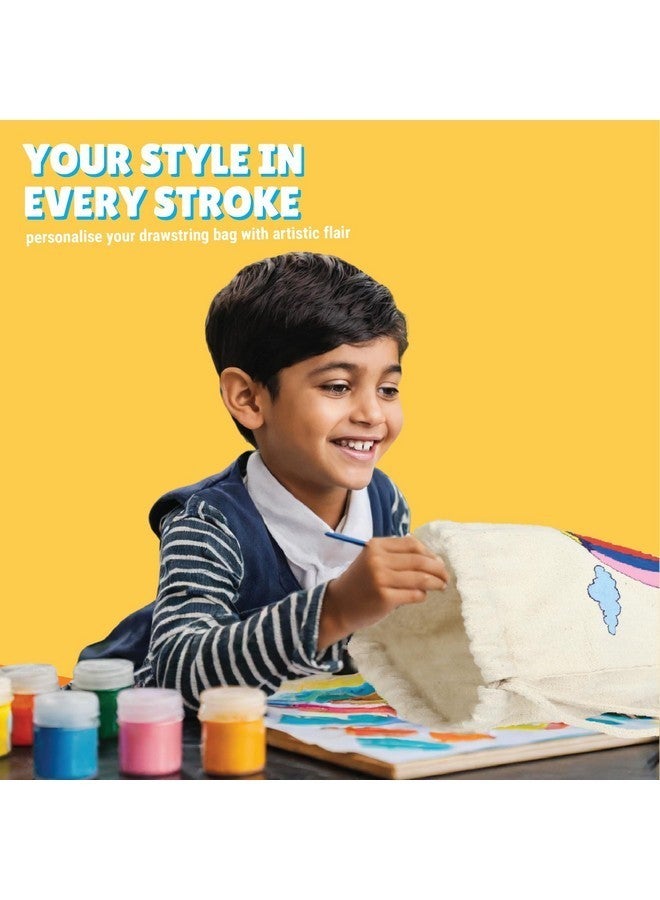 Kalakaram DIY Drawstring Bag Painting Kit, Animal Theme Painting Kit, Pre-Printed Canvas Drawstring Bag, DIY Activity Art and Craft Kit for Girls, Teens, & Kids Age 5, 6,7,8,9+ Kids, Multicolor - Image 5