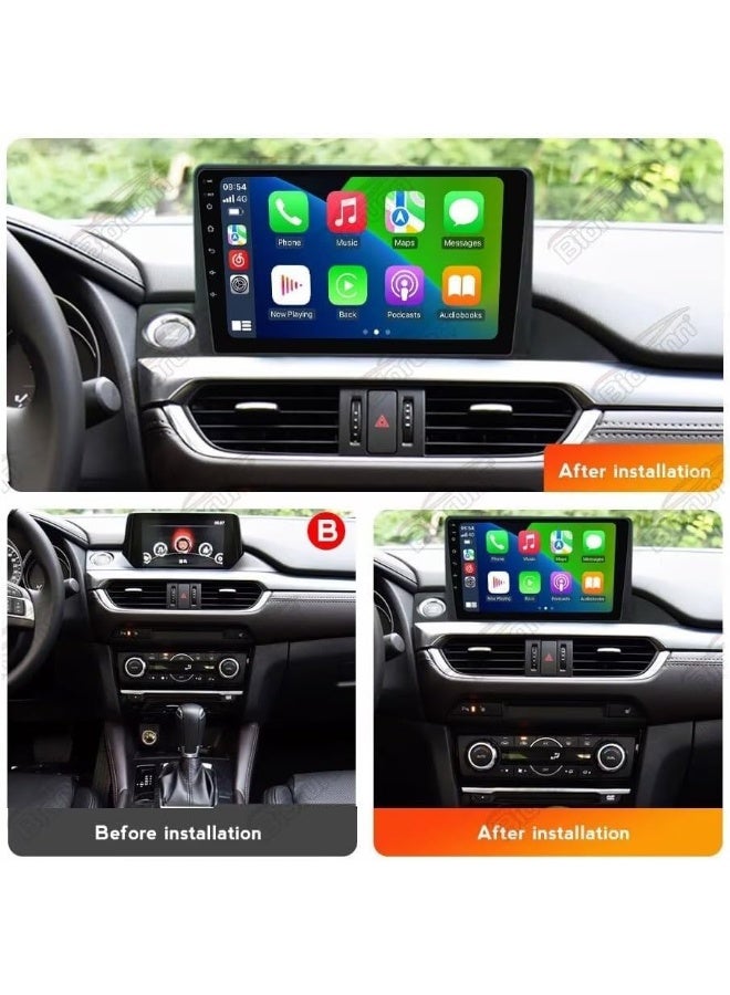 Vierex Fit Mazda 6 Car Stereo Mazda 6 Android Screen 2016-2018 With Apple Carplay Android Auto Wireless WiFi DSP FM&AM BT AHD Camera Included Fast Interface QLED (4+32GB Carplay 8CORE) - Image 3