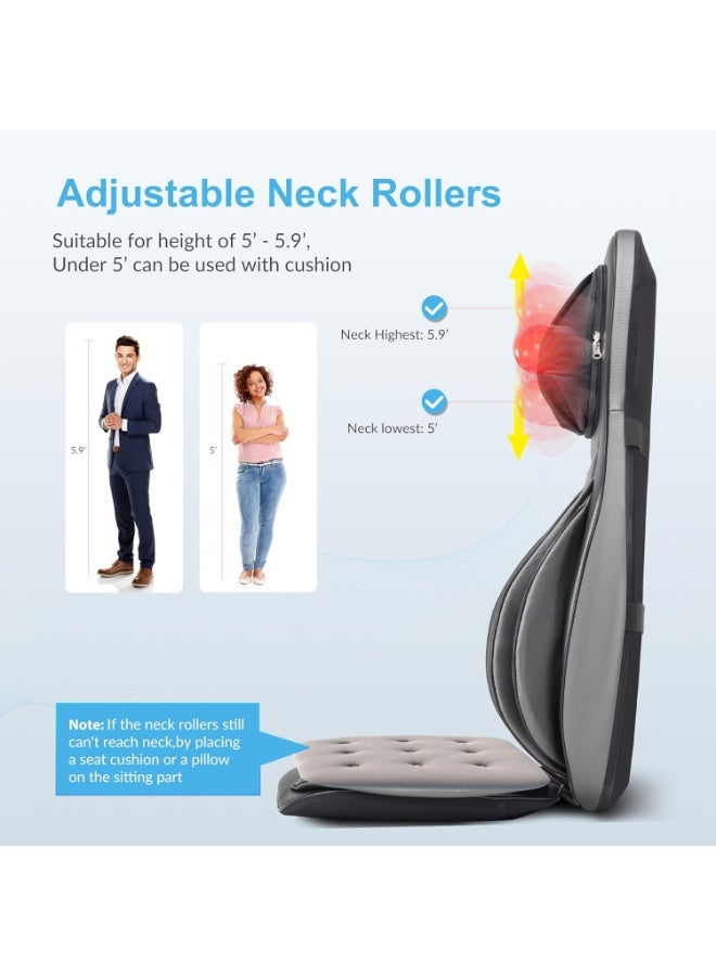 COMFIER Shiatsu Neck Back Massager with Heat, 2D ro 3D Kneading Massage Chair Pad, Adjustable Neck Massage,Seat Massager for Full Body Relaxation, Christmas Gifts for Dad Mom Women Men,Dark Gray - Image 5