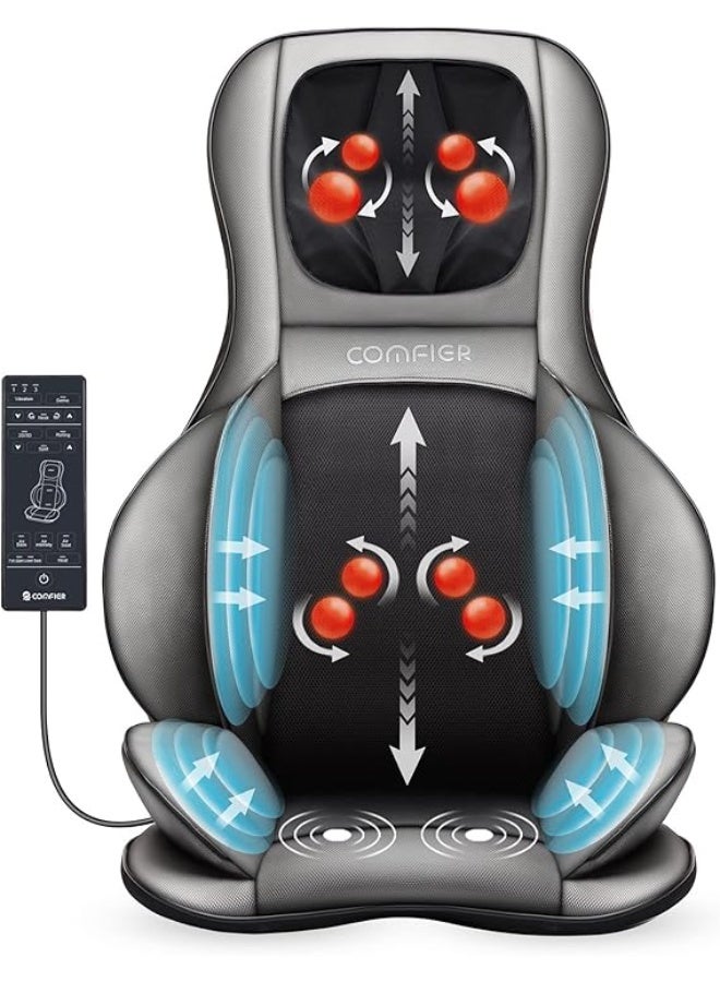 COMFIER Shiatsu Neck Back Massager with Heat, 2D ro 3D Kneading Massage Chair Pad, Adjustable Neck Massage,Seat Massager for Full Body Relaxation, Christmas Gifts for Dad Mom Women Men,Dark Gray - Image 1