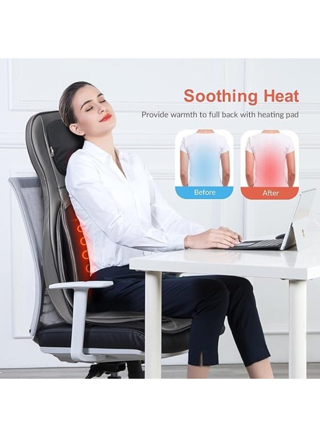 COMFIER Shiatsu Neck Back Massager with Heat, 2D ro 3D Kneading Massage Chair Pad, Adjustable Neck Massage,Seat Massager for Full Body Relaxation, Christmas Gifts for Dad Mom Women Men,Dark Gray - Image 4