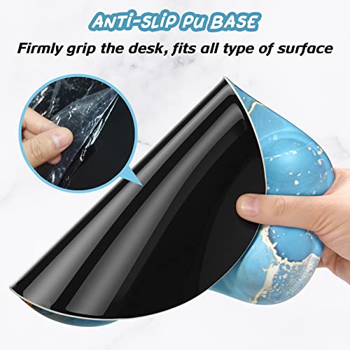 Hsurbtra Ergonomic Mouse Pad with Wrist Rest Support, Gel Mouse Pads with Non-Slip PU Base, Pain Relief Memory Foam Computer Mat, Cute Office Supplies Desk Decro Accessories, Blue Marble - Image 5