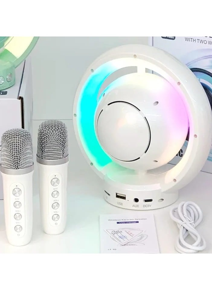 Generic Wireless Portable Bluetooth Karaoke Speaker With Two Wireless Mic For Kids And Adults Wireless Speaker For Indoor And Outdoor Party And Birthday  - Image 1