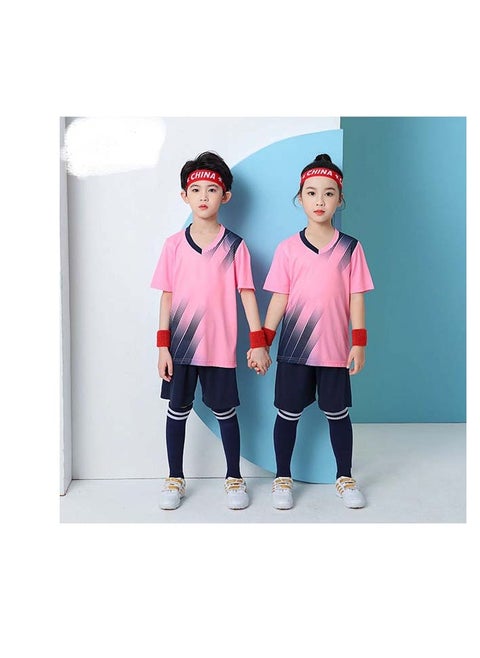 New two-piece soccer suit for children and adults printed gradual change color quick-drying sports jerseys game training uniforms