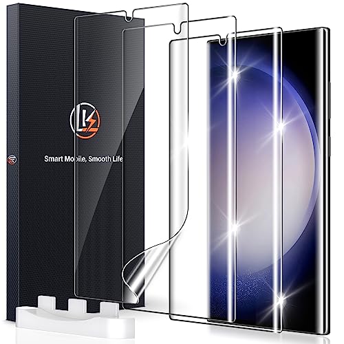 LK 3 Pack for Samsung Galaxy S23 Ultra Screen Protector Not Glass Support Fingerprint Unlock Touch Sensitive AntiScratch 3D Curved Max Coverage Screen Protector for Samsung Galaxy S23 Ultra - Image 1