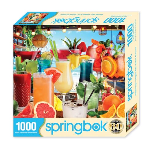 Springbok Summer Sips 1000 Piece Jigsaw Puzzle for Adults Colorful Tropical Drinks Unique Cut Pieces Made in USA - Image 5