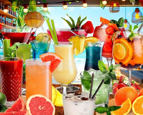 Springbok Summer Sips 1000 Piece Jigsaw Puzzle for Adults Colorful Tropical Drinks Unique Cut Pieces Made in USA - Image 1