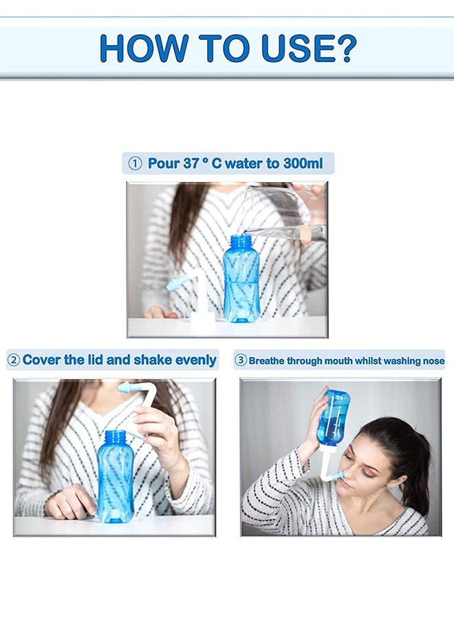 waterpulse - 2-Pcs Neti Pot Sinus Rinse Nasal Wash Bottle,Nose wash Bottle Allergy Cleaner Pressure Irrigation Neti-Pot ,nose cleaner for Adult & Kid BPA Free - Image 1