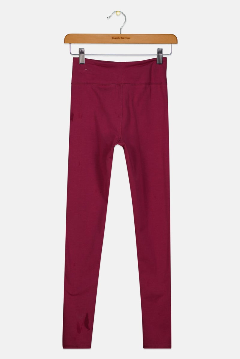 Nike Kids Girl Tights Fit Brand Logo Training Leggings, Plum Red - Image 2