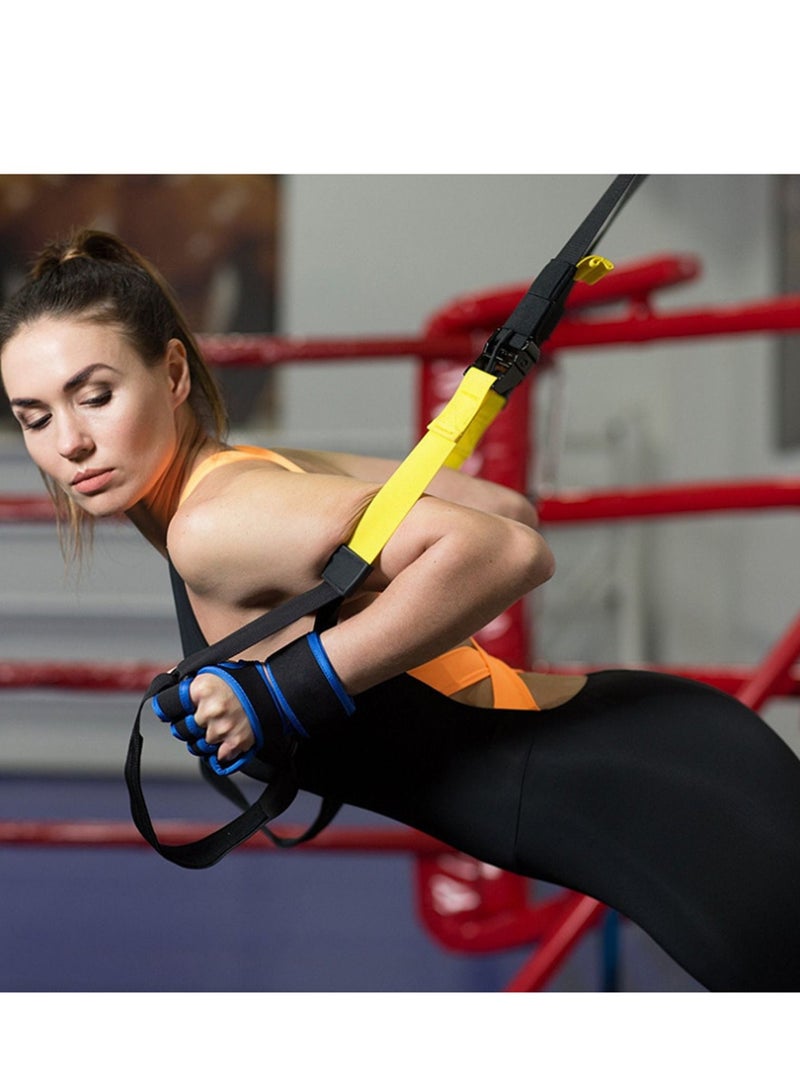 SYOSI قفازات تدريب رياضية مع دعم للمعصم للياقة البدنية، رفع الأثقال، تمارين الصالة الرياضية ورفع الأثقال، حشوة سيليكون، سحب، بدون بثور، للرجال والنساء، قبضة قوية - Image 5