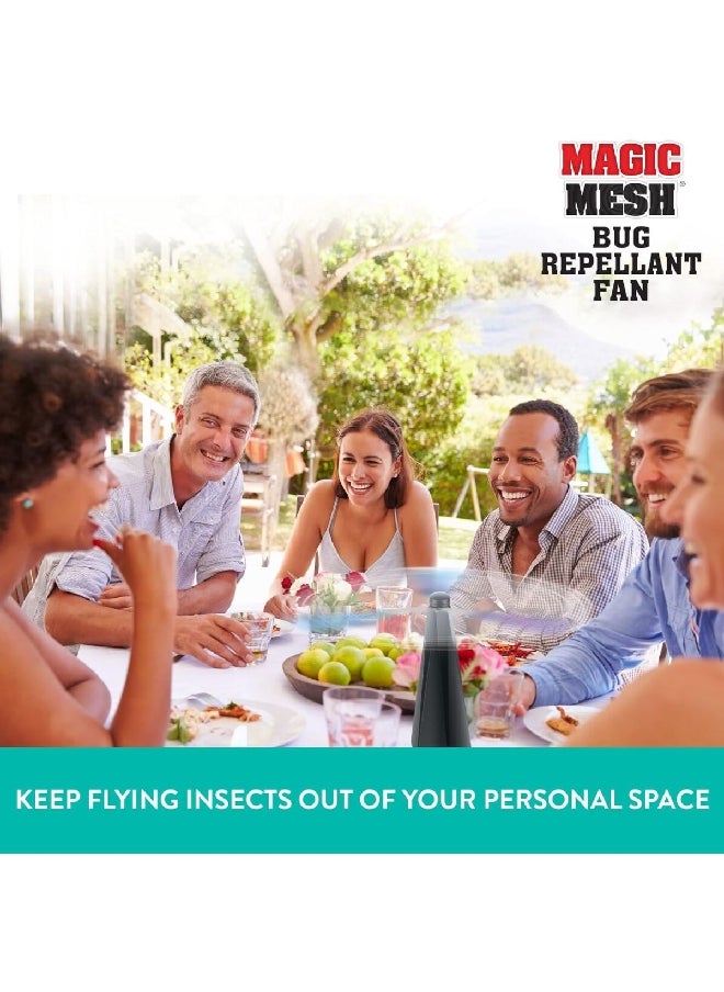 Magic Mesh Reflective Blades Quiet Motor Compact Bug Repellent Fan Black MM761006  - Image 4