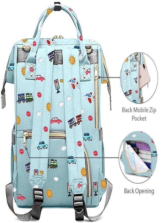 PACKNBUY Baby Diaper Bag for Mothers for Travel, Spacious Large Size Maternity Hospital Bag for Delivery Women with Multiple Pockets, Insulated Bottle Holders and Wide Opening (Blue) - Image 4