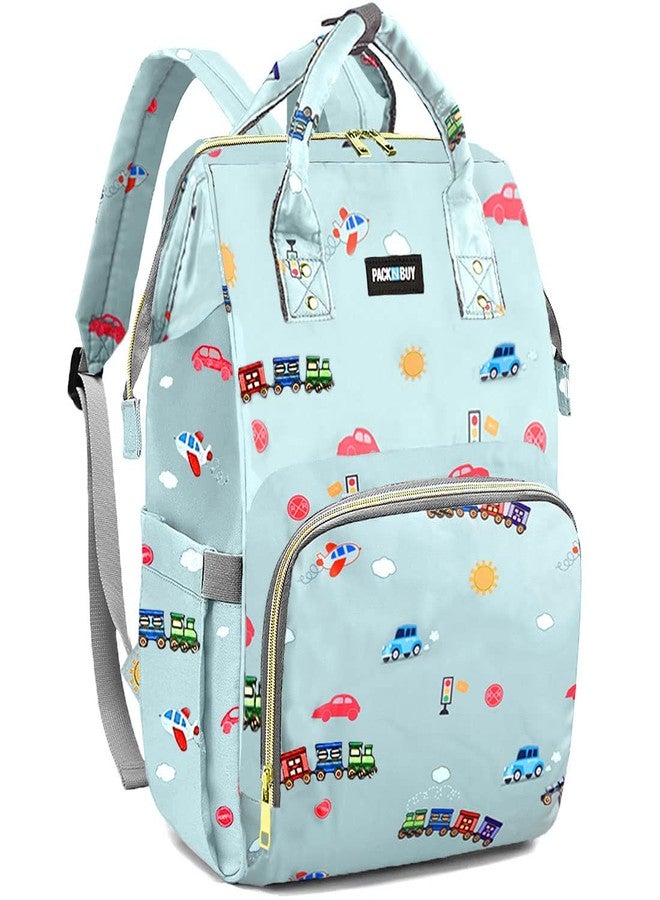 PACKNBUY Baby Diaper Bag for Mothers for Travel, Spacious Large Size Maternity Hospital Bag for Delivery Women with Multiple Pockets, Insulated Bottle Holders and Wide Opening (Blue) - Image 1