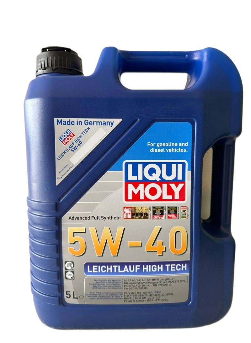 ليكوي مولي زيت محرك Leichtlauf عالي التقنية 5W40 سعة 5 لتر (تركيب صناعي كامل متقدم) - Image 1