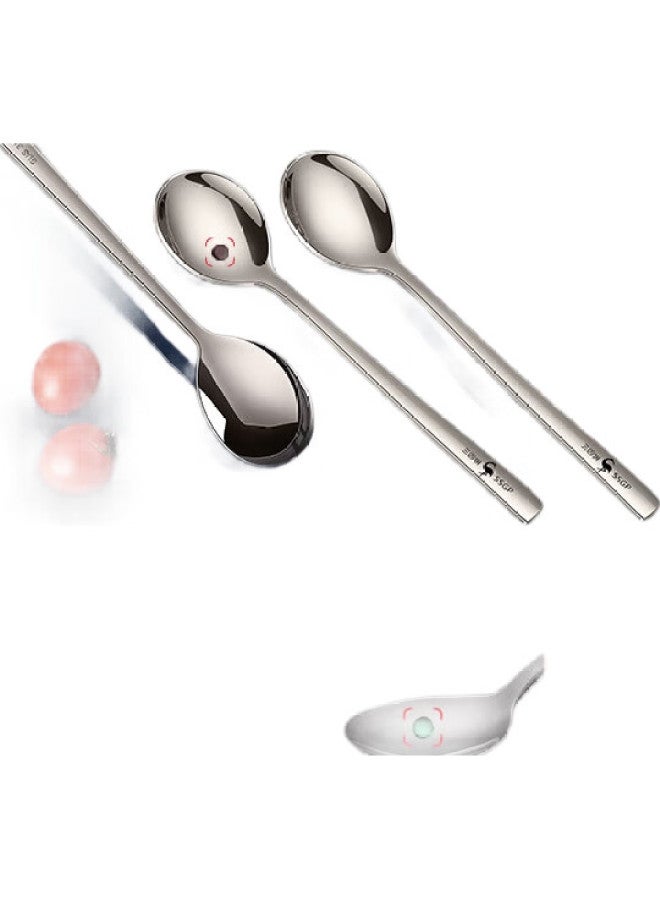 SSGP Steel 316 Stainless Steel Spoon Set Large Size Food Grade Thickened Deepened Soup Spoon Household Eating Rice Spoon Soup Spoon 30384 - Image 1