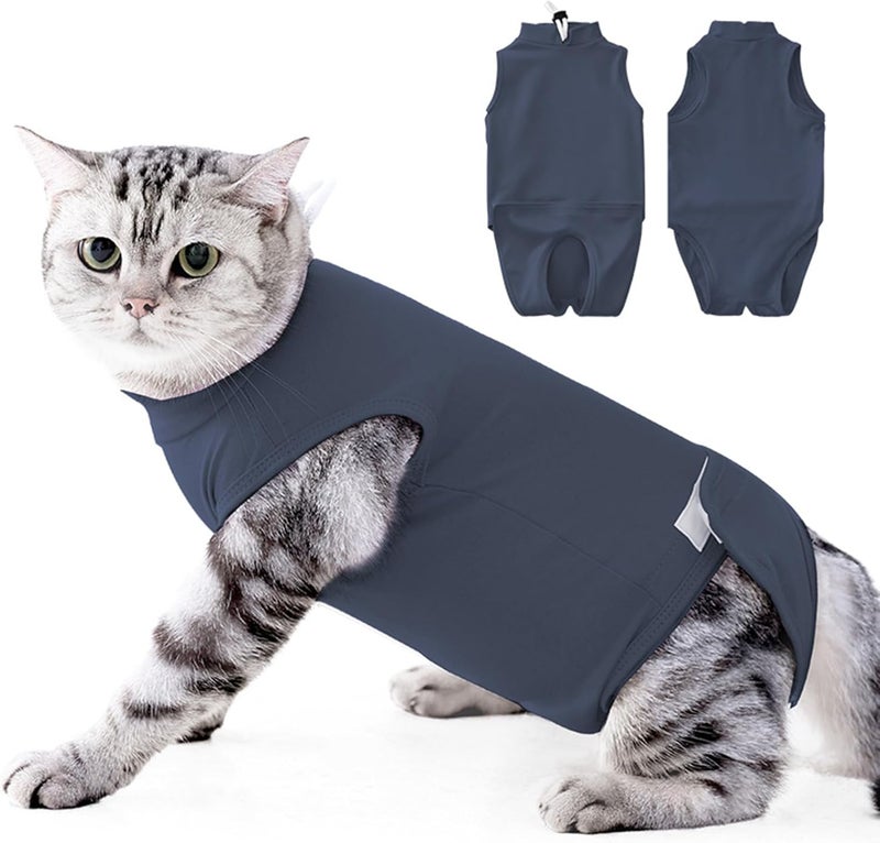 Breathable Recovery Suit Escape for Post Surgical Comfort Stretchy Cats Garment Highly Elastic Breathable Licking Recovery Suit for Injury Elastic Lickproof Operative - Image 4