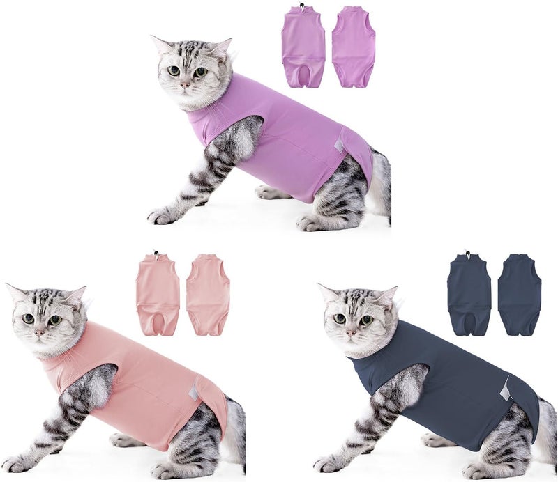 Breathable Recovery Suit Escape for Post Surgical Comfort Stretchy Cats Garment Highly Elastic Breathable Licking Recovery Suit for Injury Elastic Lickproof Operative - Image 5