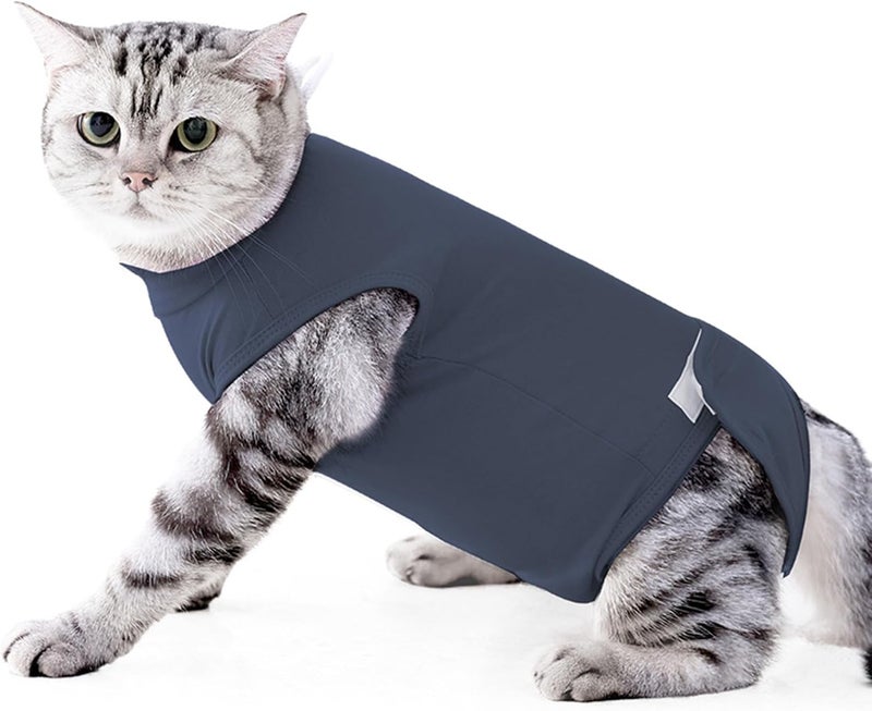 Breathable Recovery Suit Escape for Post Surgical Comfort Stretchy Cats Garment Highly Elastic Breathable Licking Recovery Suit for Injury Elastic Lickproof Operative - Image 1