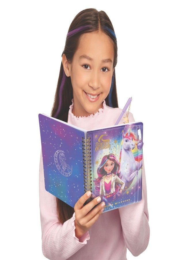 Make It Real اجعلها حقيقية: أكاديمية اليونيكورن: مجموعة قرطاسية اليونيكورن المسحورة - مجموعة دفتر 17 قطعة، أقلام جل - ملصقات - ممحاة - جواهر، مذكرات، سلسلة نيتفليكس، للأطفال 6 سنوات فما فوق - Image 5