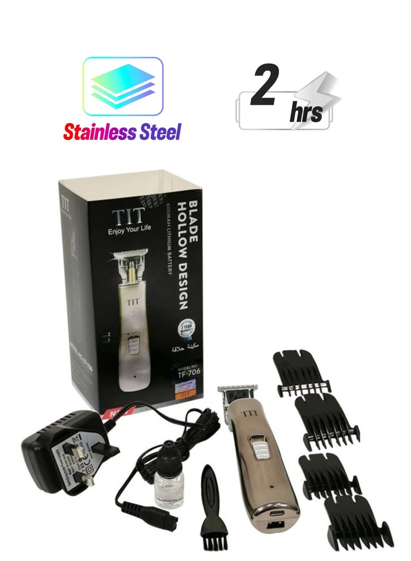 TIT TF-706  Premium Quality Trimmer Professional Rechargeable Cord and Cordless Hair Clipper