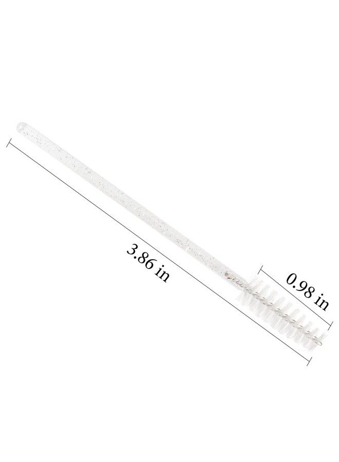 Mekupeu 300 Pcs Crystal Eyelash Mascara Wands Disposable Lash Brushes For Extensions Makeup Brush Applicators Tool Kit All White - Image 3
