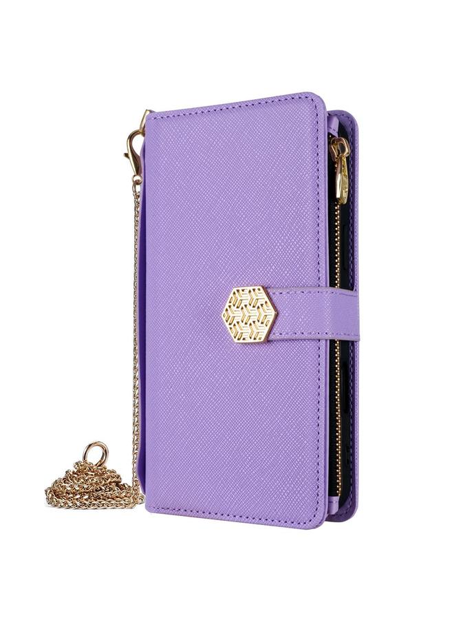 Zaboon Case For iPhone 12 / 12 Pro Crossbody Handle Cross Texture Leather Phone Case - Image 2