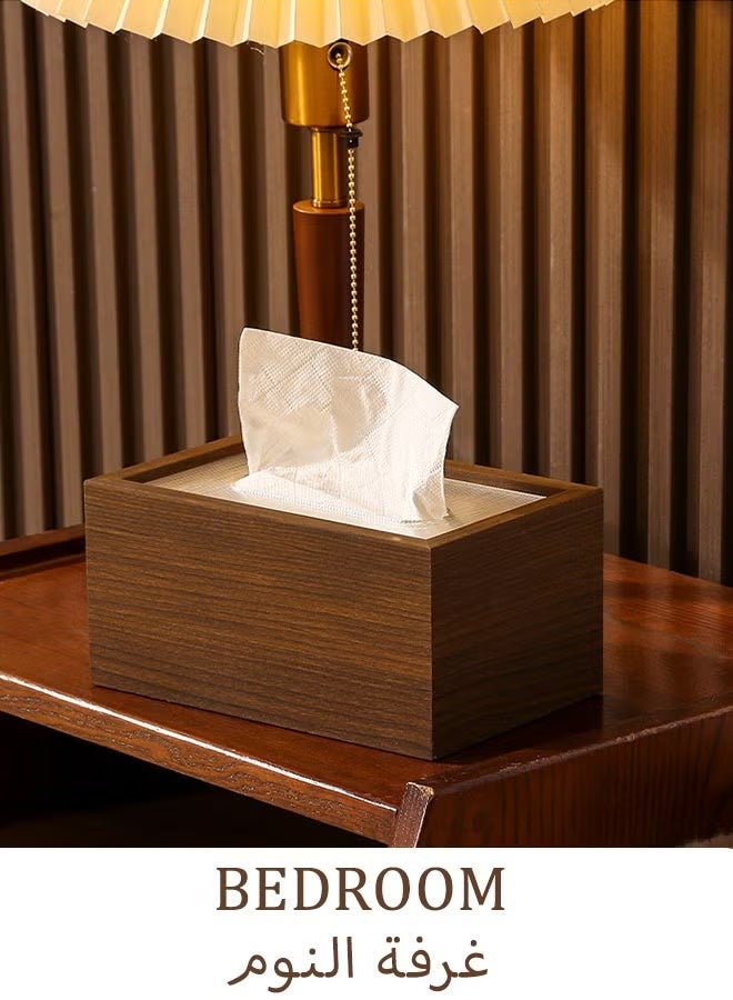 Hoasis Wood Tissue Box, Elegant Classic Style Napkin Tissue Holder ,with Sliding Lid, Tabletop Decor for Living Room Dining Table, 19.7*12.7*9.7 cm - Image 5