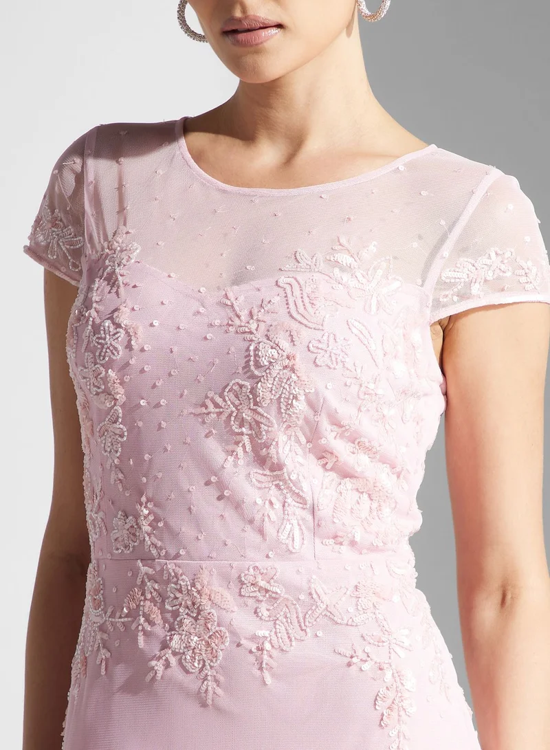 Namshi x Dima Embroidered Bodice Gown Dress