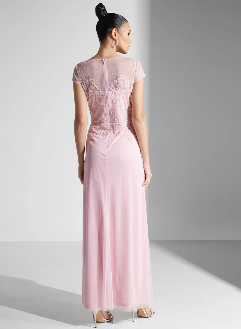 Namshi x Dima Embroidered Bodice Gown Dress
