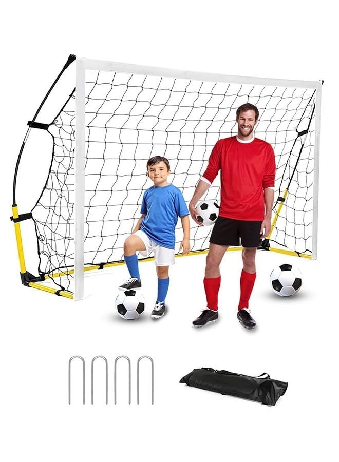 Arabest Portable Soccer Goal Foldable Training Soccer Goals Net Set with Carry Bag Ground Stakes, Backyard Indoor Outdoor Practice Football Goals Ideal Games Net for Toddler Youth Adults (2.4 * 1.5 * 0.84M) - Image 1