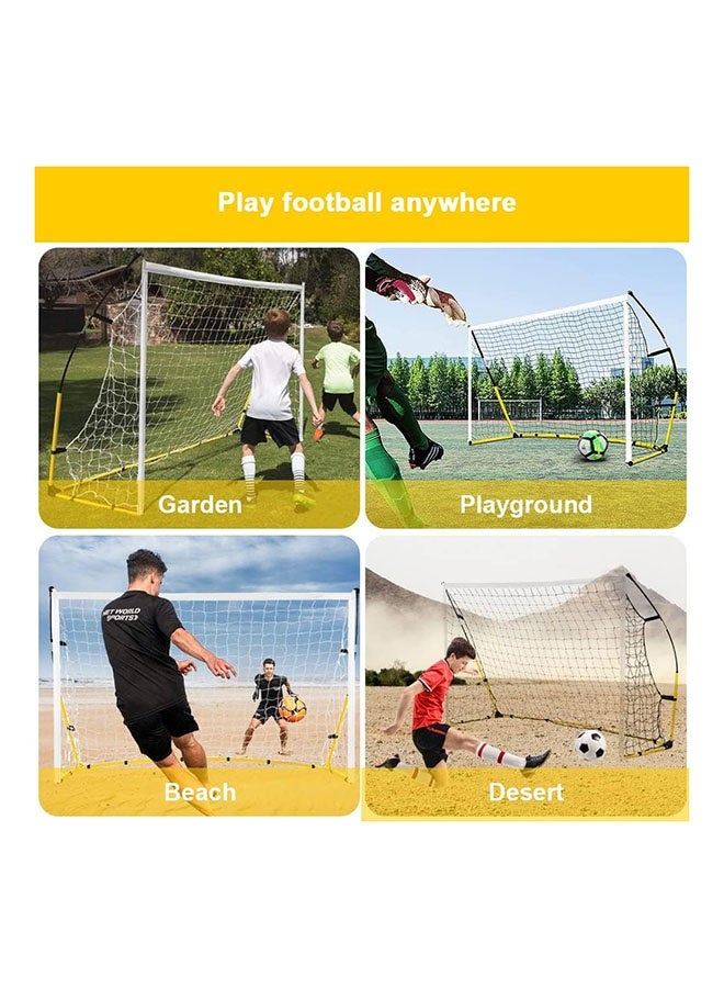 Arabest Portable Soccer Goal Foldable Training Soccer Goals Net Set with Carry Bag Ground Stakes, Backyard Indoor Outdoor Practice Football Goals Ideal Games Net for Toddler Youth Adults (2.4 * 1.5 * 0.84M) - Image 4