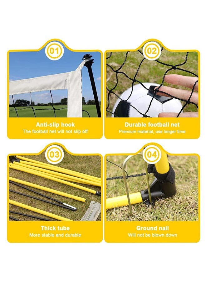Arabest Portable Soccer Goal Foldable Training Soccer Goals Net Set with Carry Bag Ground Stakes, Backyard Indoor Outdoor Practice Football Goals Ideal Games Net for Toddler Youth Adults (2.4 * 1.5 * 0.84M) - Image 5