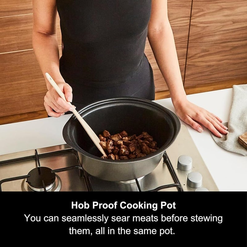 Morphy Richards 3.5L Sear & Stew Slow Cooker, Shatter Resistant Aluminium Pot, 3 Heat Settings, Hob Proof, Easy Clean, 163W, Black, 460012 - Image 3