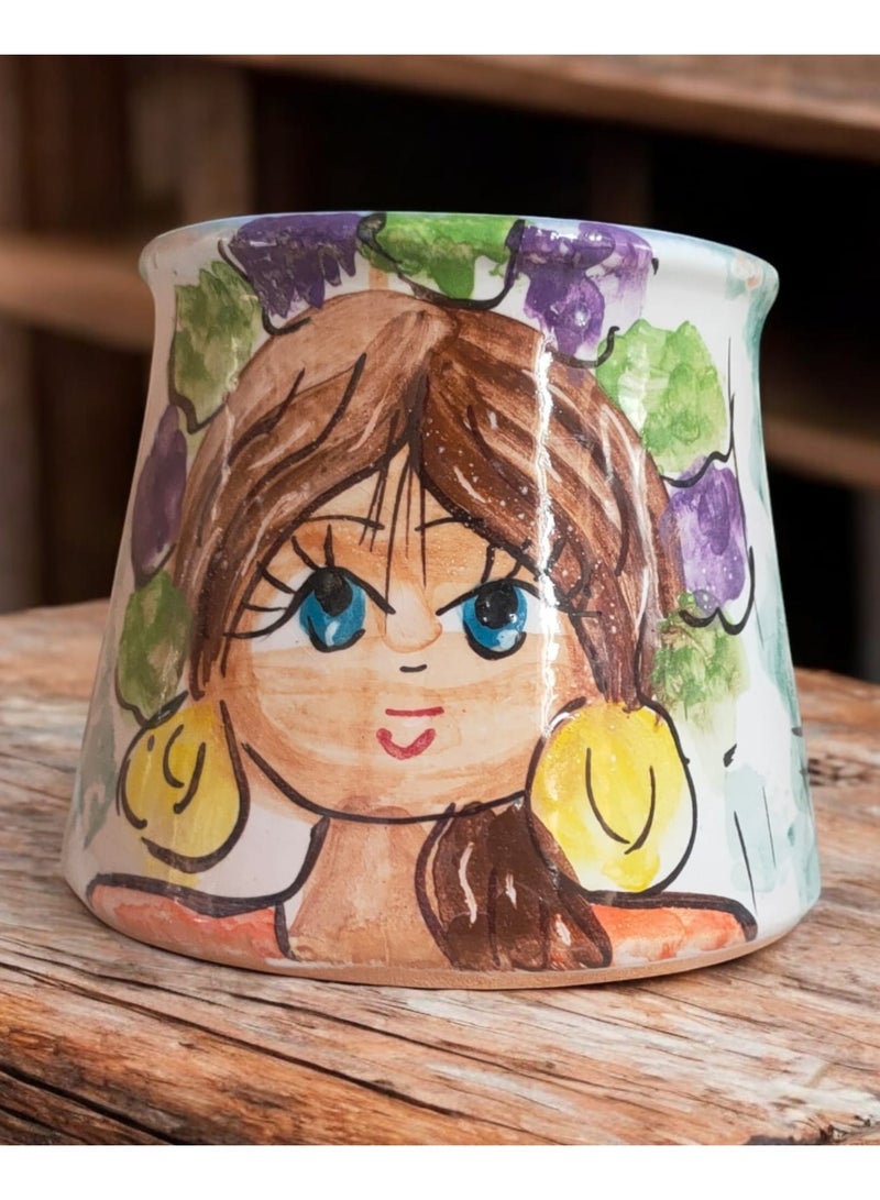 color zone pottery 300ml ceramic and earthenware mug, each piece is unique, microwave safe  - Image 1