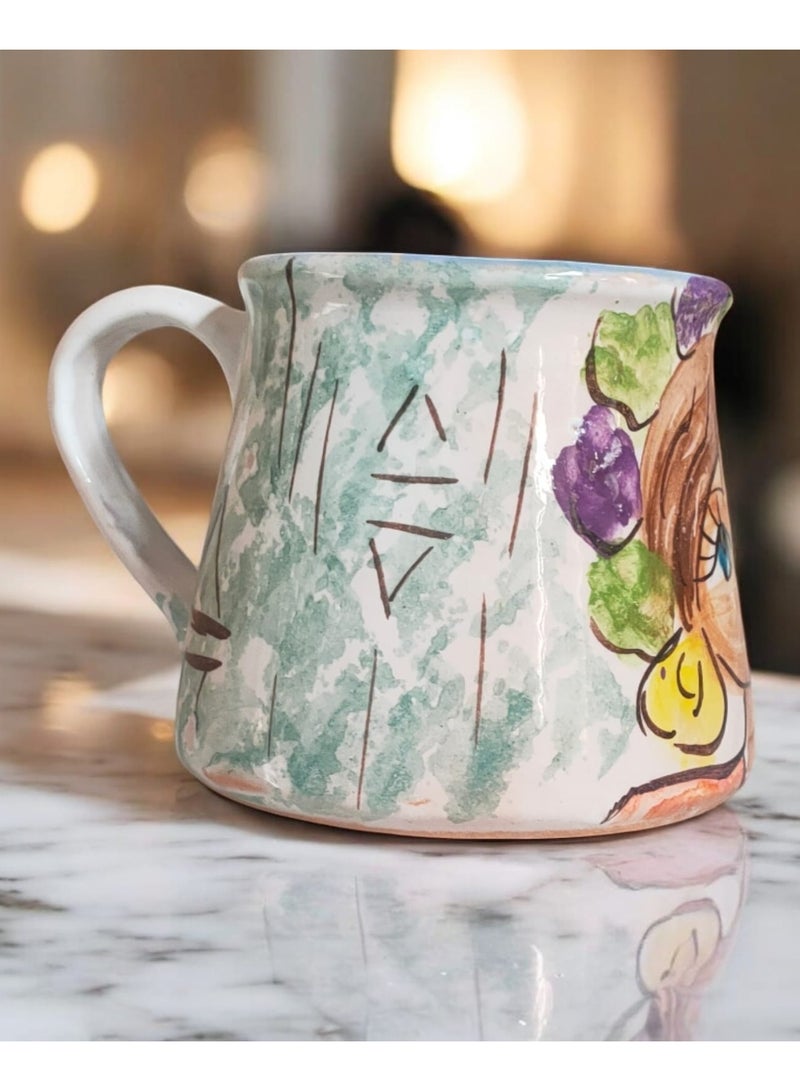 color zone pottery 300ml ceramic and earthenware mug, each piece is unique, microwave safe  - Image 2