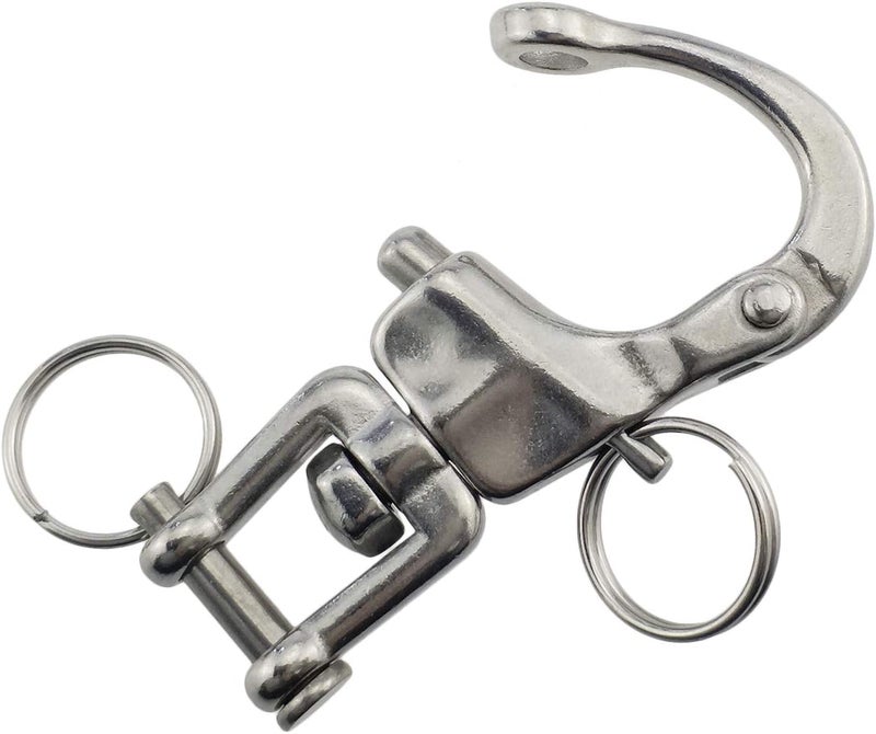keehui Pair of 2-3/4inch Jaw Swivel Snap Shackle 316 Stainless Steel for Sailboat Spinnaker Halyard - Image 5
