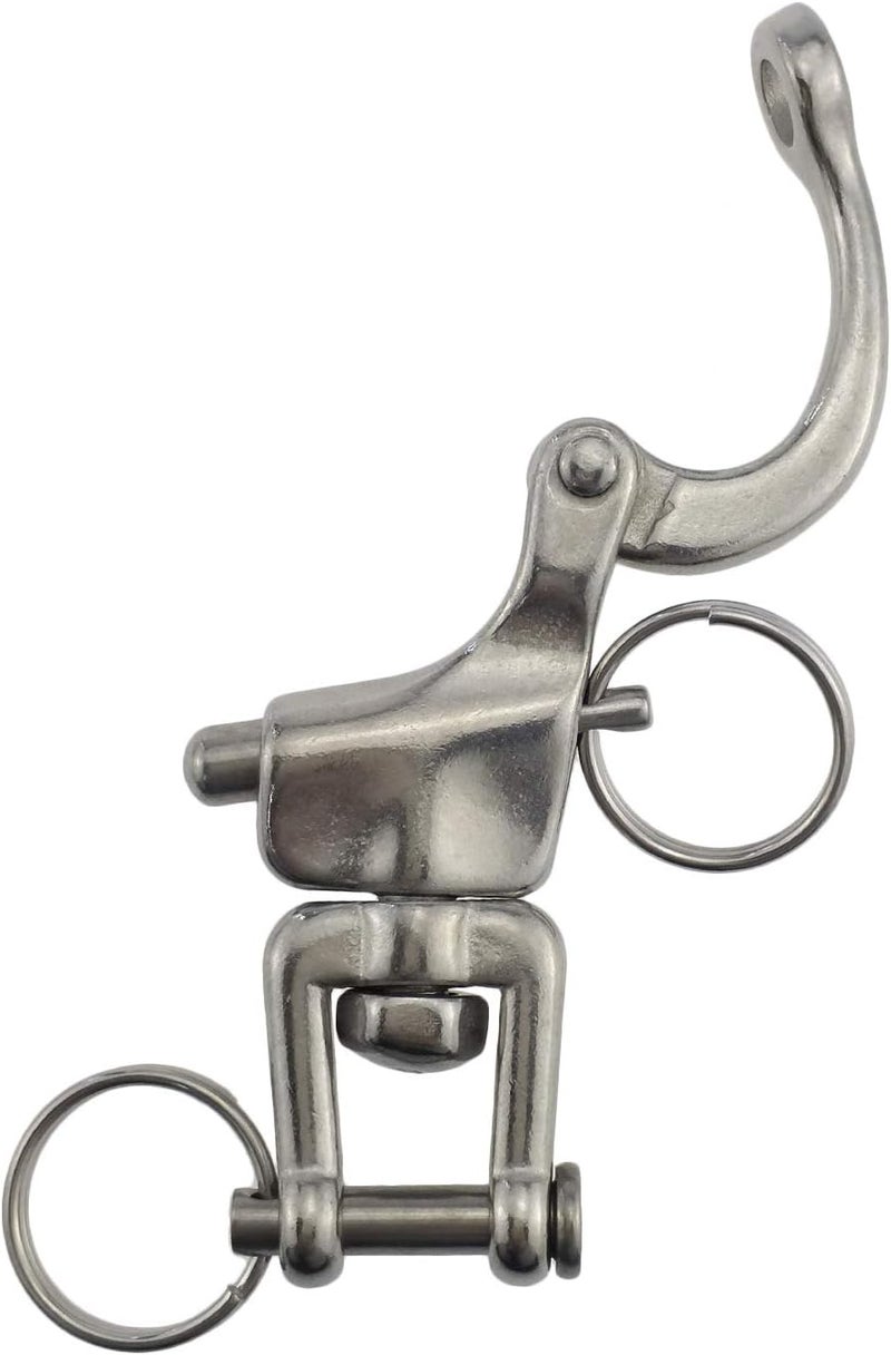 keehui Pair of 2-3/4inch Jaw Swivel Snap Shackle 316 Stainless Steel for Sailboat Spinnaker Halyard - Image 3