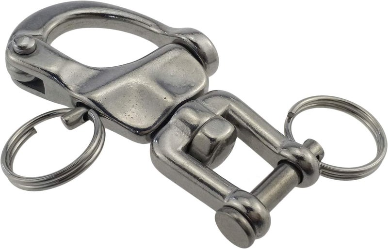keehui Pair of 2-3/4inch Jaw Swivel Snap Shackle 316 Stainless Steel for Sailboat Spinnaker Halyard - Image 4