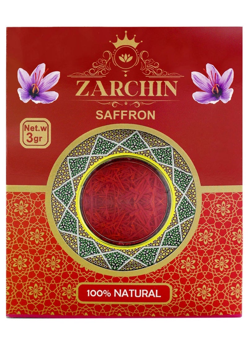 ZARCHIN Super Negin Saffron 3gr Pack - Image 1