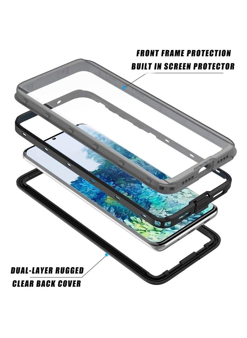 جراب مقاوم للماء، جراب Galaxy S20 IP68 تحت الماء مع واقي شاشة مدمج 360 درجة واقٍ كامل الجسم مقاوم للصدمات والغبار والثلوج مع معرف بصمة الإصبع - Image 1